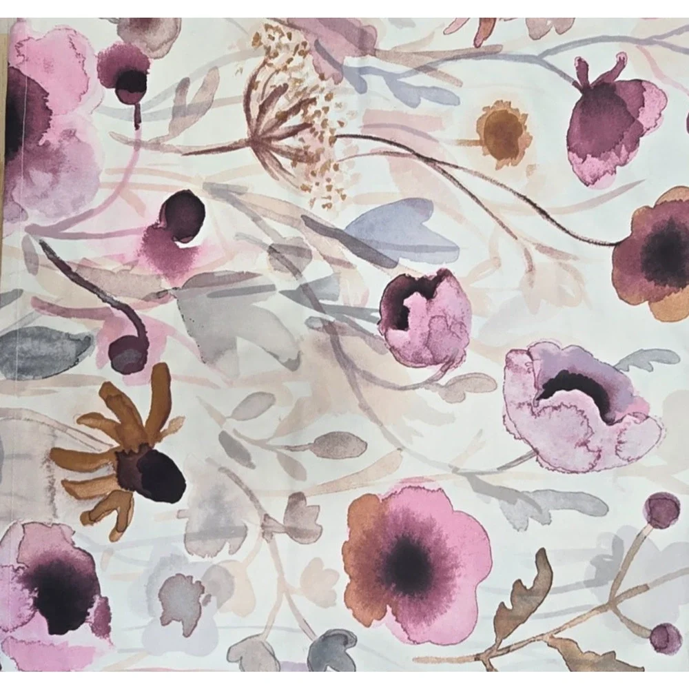 2- IKEA POLARTÅG Brushed Cotton Pillow Cushion Cover 20x20 Zip Floral Watercolor
